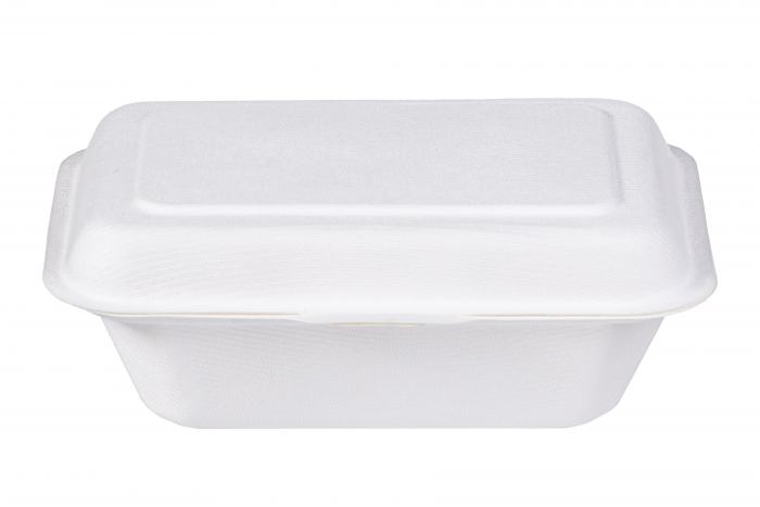 Lunchbox mit flachem Klappdeckel 18,9x13,5cm Zuckerrohr